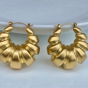 Chunky croissant statement earrings